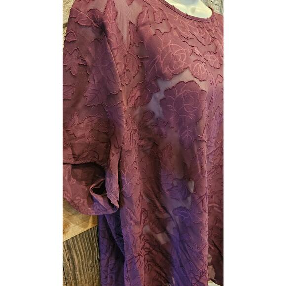 NWT Torrid Abbey Chiffon Clip Floral Red 3 3X 22 - 24 Sheer coquette whimsigoth - Picture 4 of 9